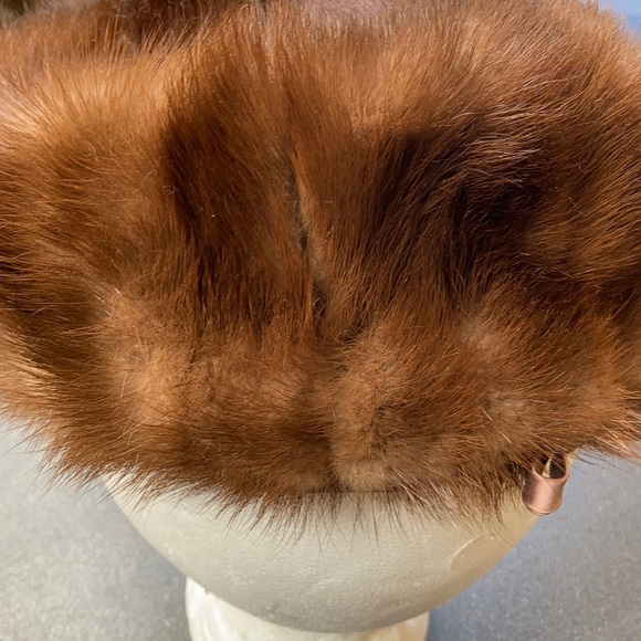 Vintage mink pillbox hat main image 7